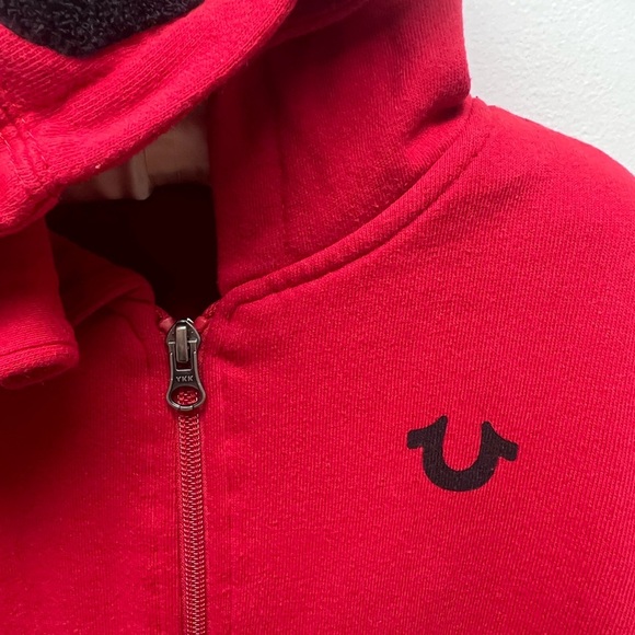 True Religion Red Kids Hoodie with Black Details - Picture 6 of 10